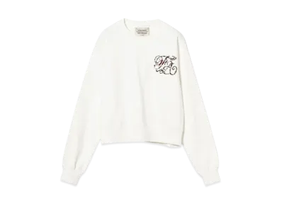 BEAMS FUTURE ARCHIVE Rhinestone Logo Sweat "White"