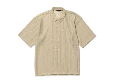 BEAMS Mesh Open Collar Shirt "Sand"