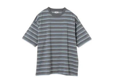 BEAMS Loose Striped T-Shirt "Gray"