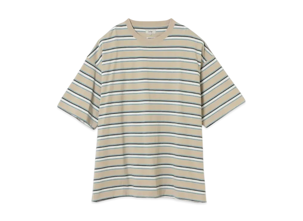 BEAMS Loose Striped T-Shirt "Sand"