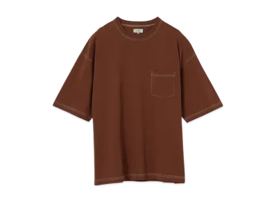 BEAMS Stitched Loose T-Shirt "Brown"