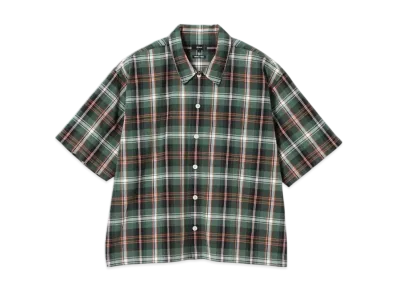 BEAMS Check Short Shirt "Green"