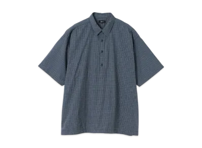 BEAMS Checked Easy Pullover Shirt "Navy"