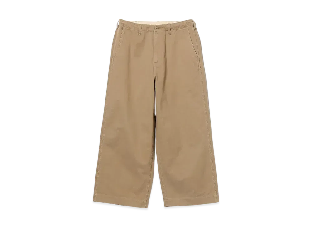 BEAMS 1940s Detail Wide Chino Pants "Beige"