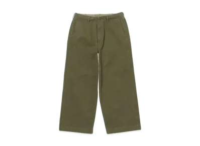 BEAMS 1940s Detail Wide Chino Pants "Olive"