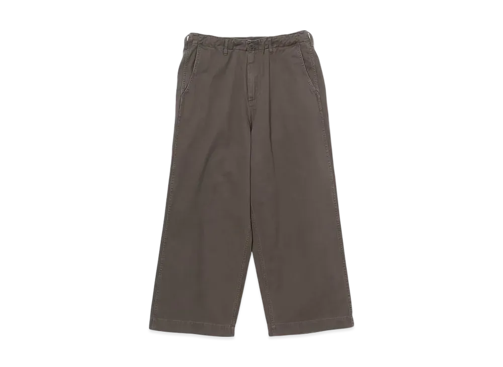 BEAMS 1940s Detail Wide Chino Pants "ChacoalGray"
