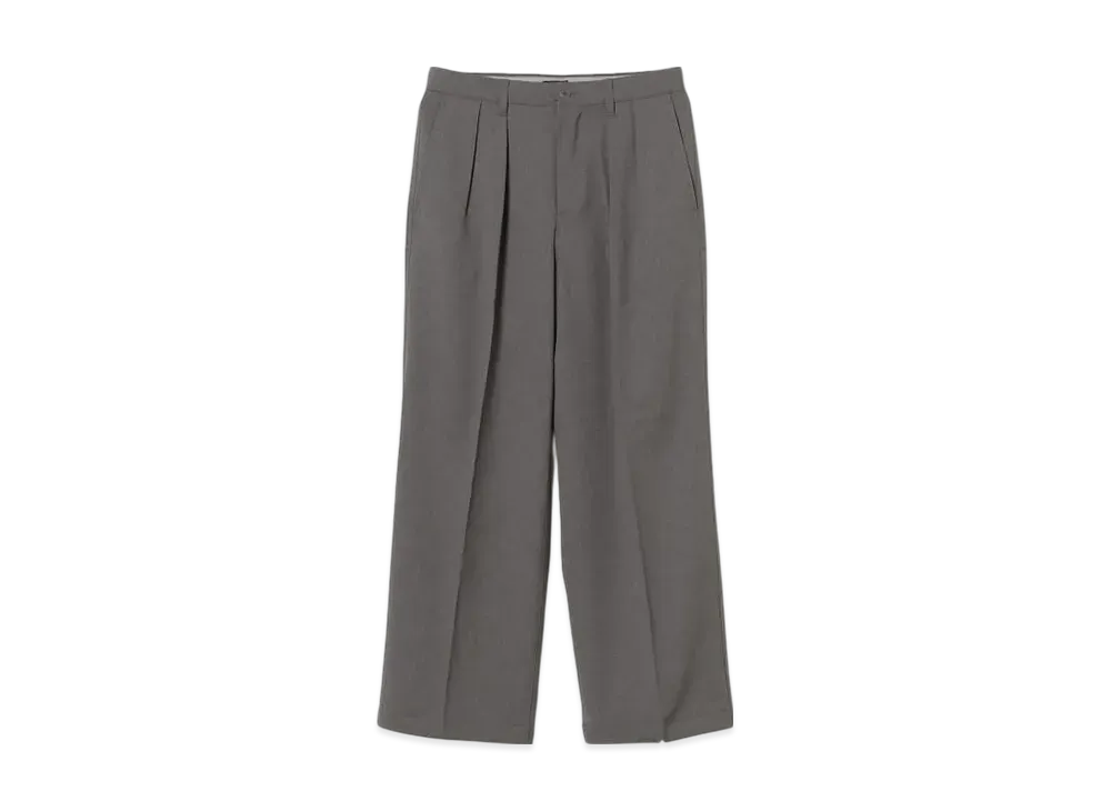 BEAMS 2 Pleat Wide Slacks "Gray"