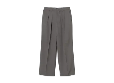 BEAMS 2 Pleat Wide Slacks "Gray"