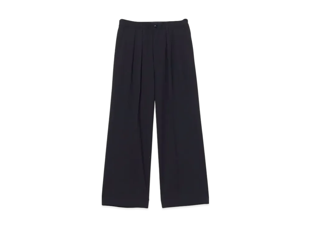 BEAMS 2 Pleat Wide Slacks "Navy"