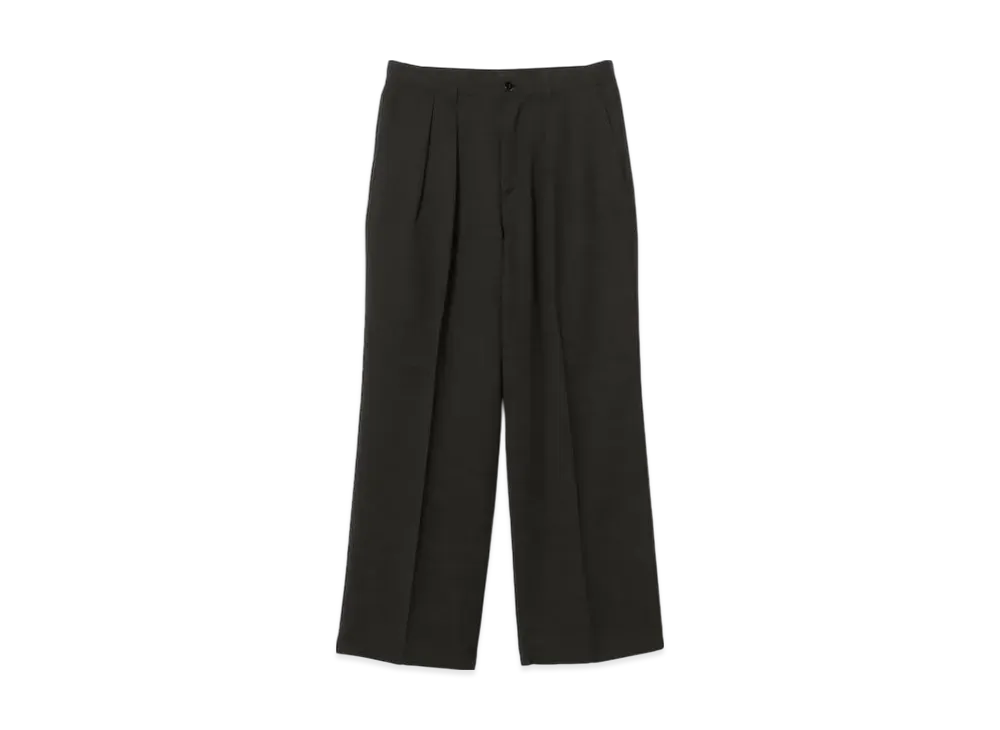 BEAMS 2 Pleat Wide Slacks "Black"