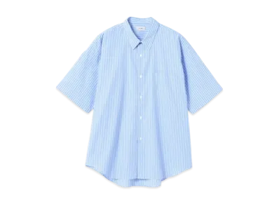 BEAMS Striped Easy Mini Regular Collar Shirt "Sax"