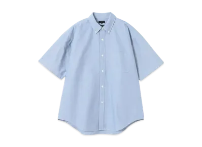 BEAMS Wide Fit 3/4 Sleeve Button Down Shirt "Blue"