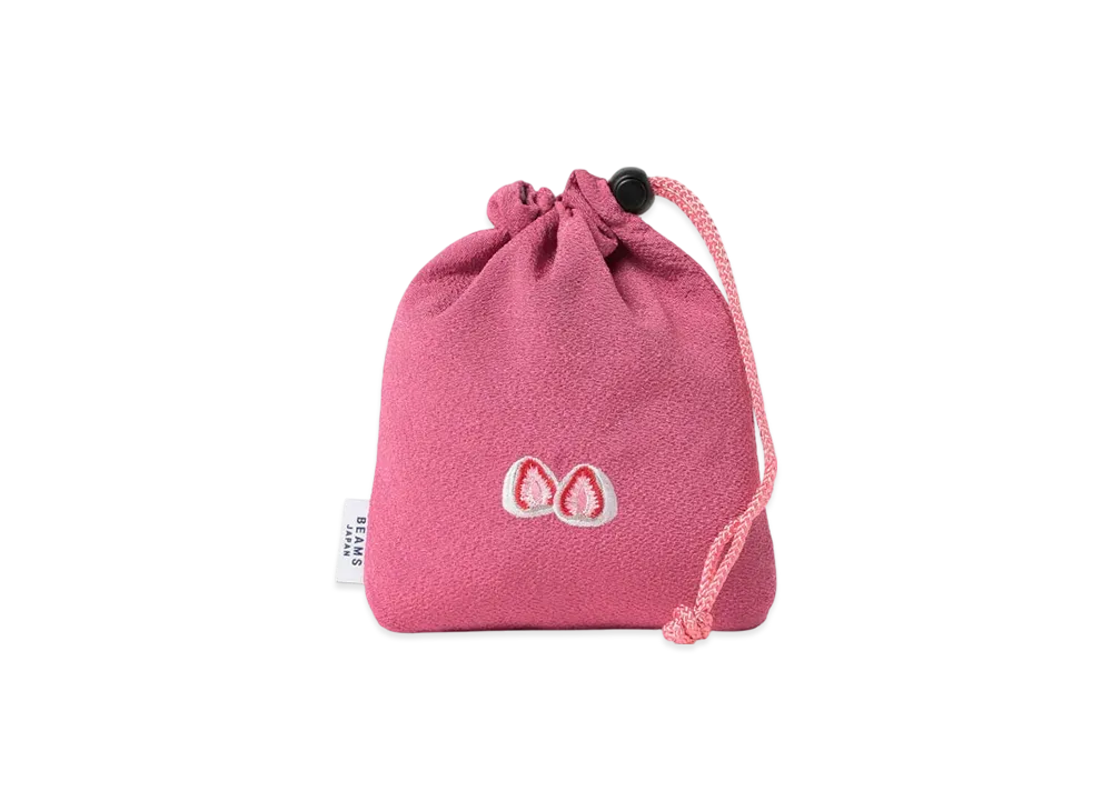 BEAMS Wagashi Embroidery Purse "Itigodaifuku"