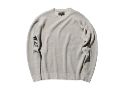 BEAMS Crew Rib 12G Cotton "LightGray"