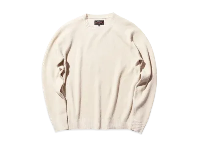 BEAMS Crew Rib 12G Cotton "OffWhite"