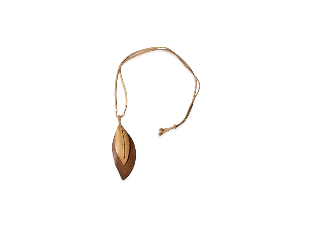 BEAMS Exclusive MOTORATORY / Leaf Necklace "Ntural/Brown"