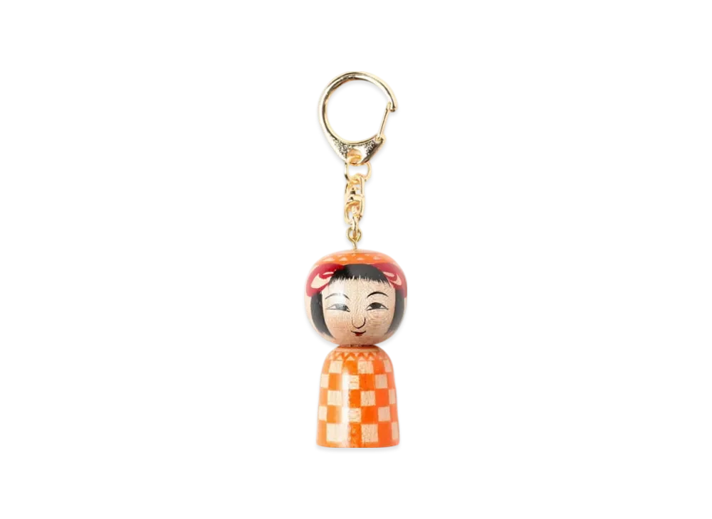 BEAMS Fukushima Map vol.50 Exclusive clay bath kokeshi keychain "Orange"