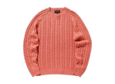 BEAMS Crew Cable Cotton Linen "Pink"