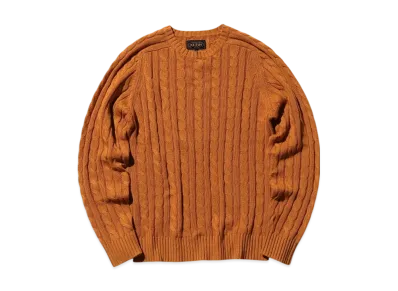 BEAMS Crew Cable Cotton Linen "Orange"