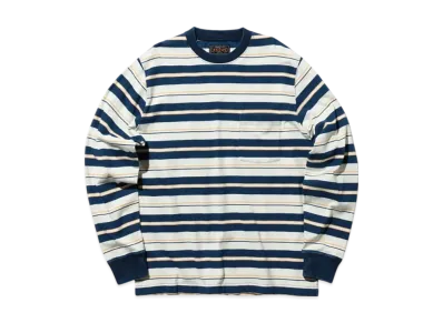 BEAMS Pocket Tee Indigo Stripe "Navy"