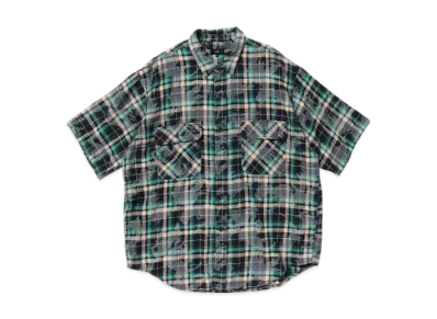 BEAMS Fade Work Checked Shirt "Navy"