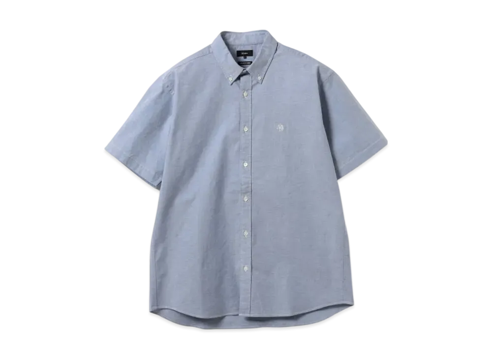 BEAMS Stretch Emblem Button-Down Shirt "Sax"