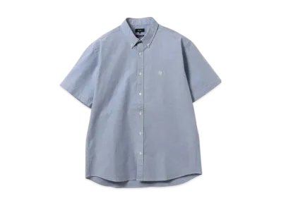 BEAMS Stretch Emblem Button-Down Shirt "Sax"