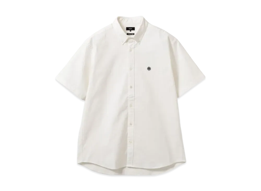 BEAMS Stretch Emblem Button-Down Shirt "White"