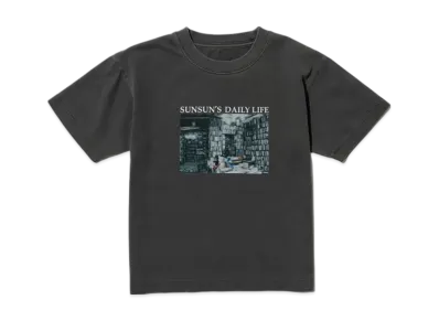 B:MING by BEAMS x PUPPET SUNSUN Kids / Fade Photo Print T-Shirt Book "InkBlack"