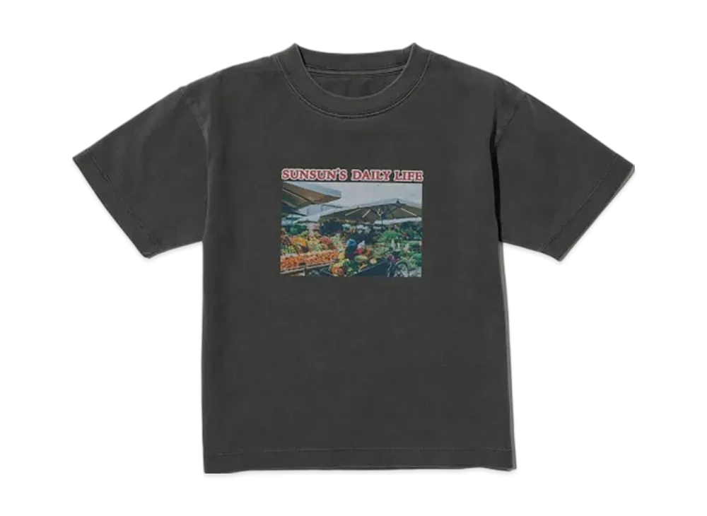 B:MING by BEAMS x PUPPET SUNSUN Kids / Fade Photo Print T-Shirt Market "InkBlack"