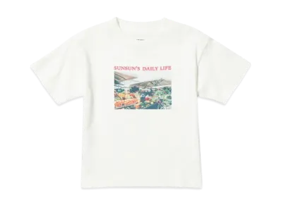 B:MING by BEAMS x PUPPET SUNSUN Kids / Fade Photo Print T-Shirt Market "OffWhite"