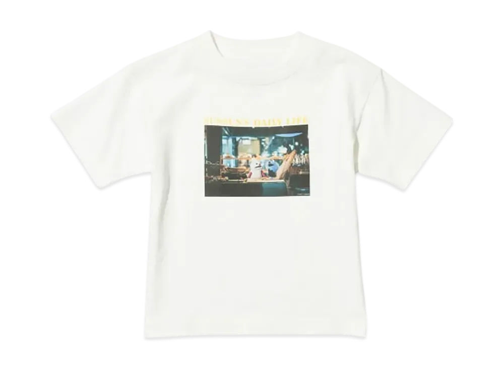 B:MING by BEAMS x PUPPET SUNSUN Kids / Fade Photo Print T-Shirt Bread "OffWhite"