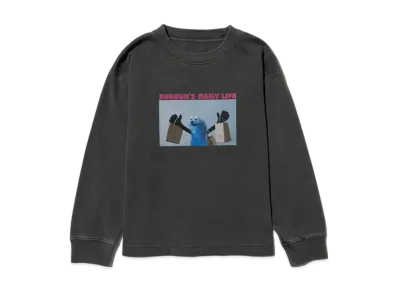 B:MING by BEAMS x PUPPET SUNSUN Kids / Fade Photo Print Long Sleeve T-Shirt Shop "InkBlack"