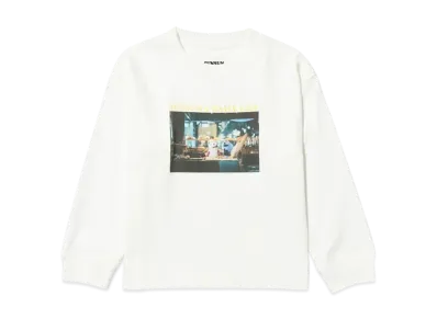 B:MING by BEAMS x PUPPET SUNSUN Kids / Fade Photo Print Long Sleeve T-Shirt Bread "OffWhite"