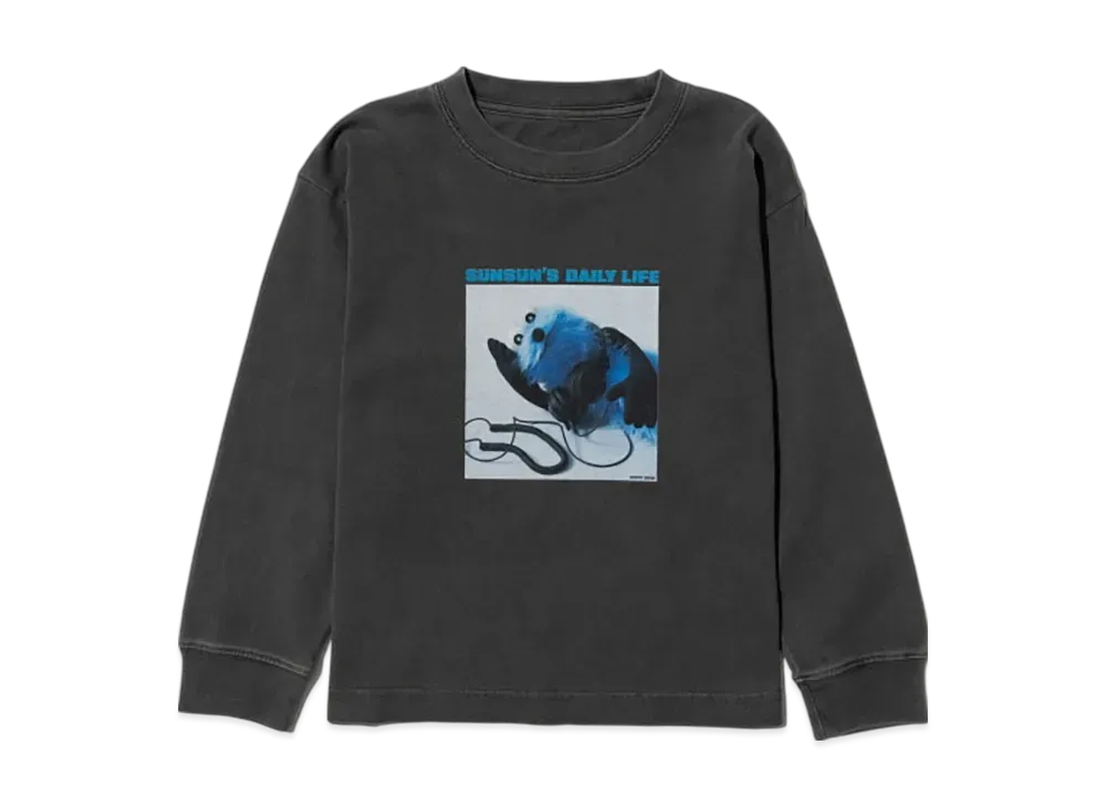 B:MING by BEAMS x PUPPET SUNSUN Kids / Fade Photo Print Long Sleeve T-Shirt Music "InkBlack"