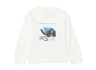 B:MING by BEAMS x PUPPET SUNSUN Kids / Fade Photo Print Long Sleeve T-Shirt Music "OffWhite"