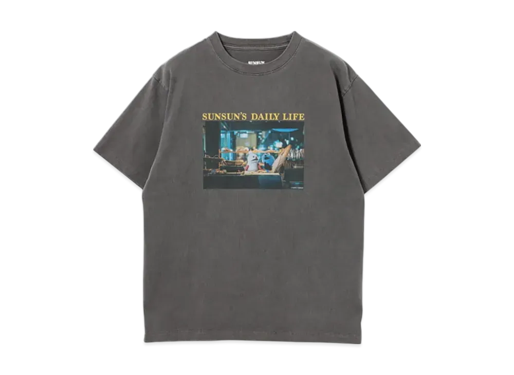 B:MING by BEAMS x PUPPET SUNSUN / Fade Photo Print T-Shirt Bread "InkBlack"