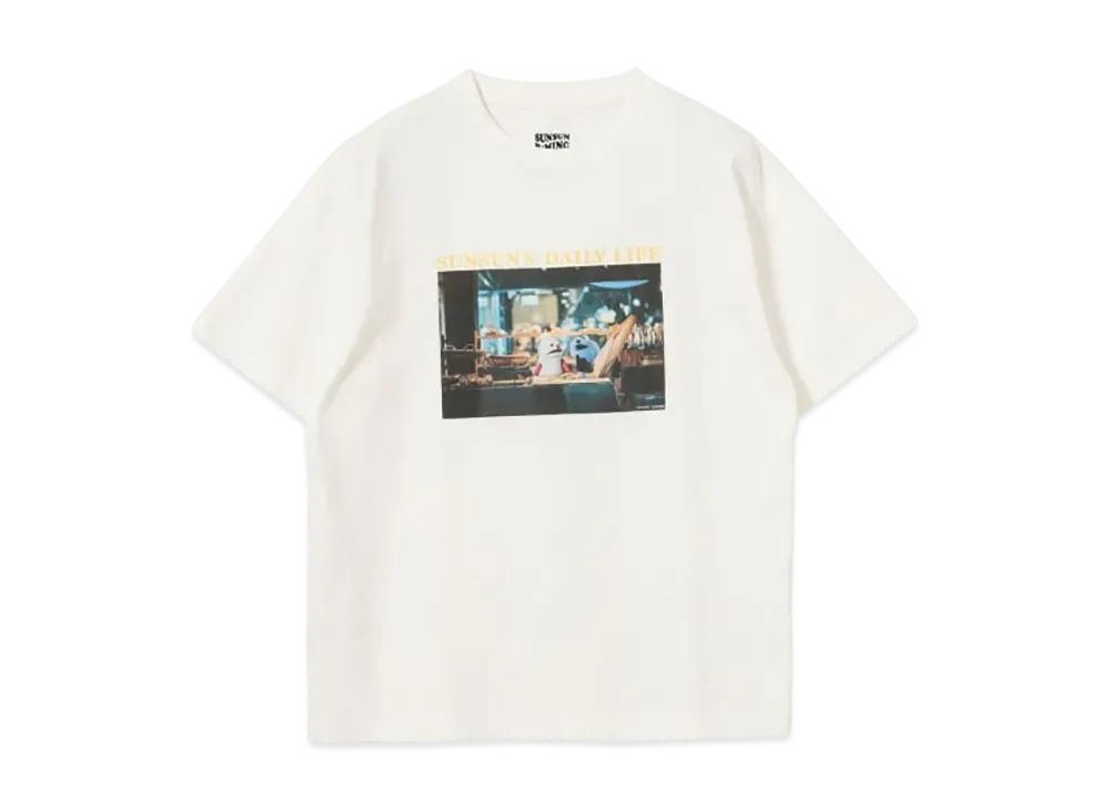 B:MING by BEAMS x PUPPET SUNSUN / Fade Photo Print T-Shirt Bread "OffWhite"