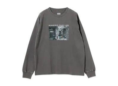 B:MING by BEAMS x PUPPET SUNSUN / Fade Photo Print Long Sleeve T-Shirt Book "InkBlack"