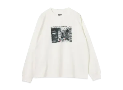 B:MING by BEAMS x PUPPET SUNSUN / Fade Photo Print Long Sleeve T-Shirt Book "OffWhite"