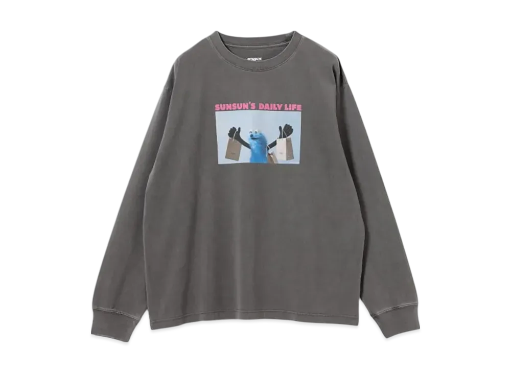 B:MING by BEAMS x PUPPET SUNSUN / Fade Photo Print Long Sleeve T-Shirt Shop "InkBlack"