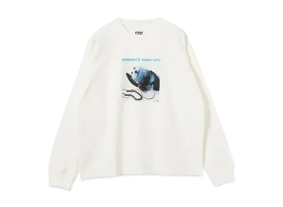 B:MING by BEAMS x PUPPET SUNSUN / Fade Photo Print Long Sleeve T-Shirt Music "OffWhite"