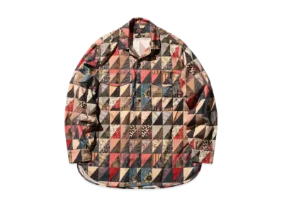 BEAMS Work Classic-fit Polyester Dobby PatchWork Print "P/W"