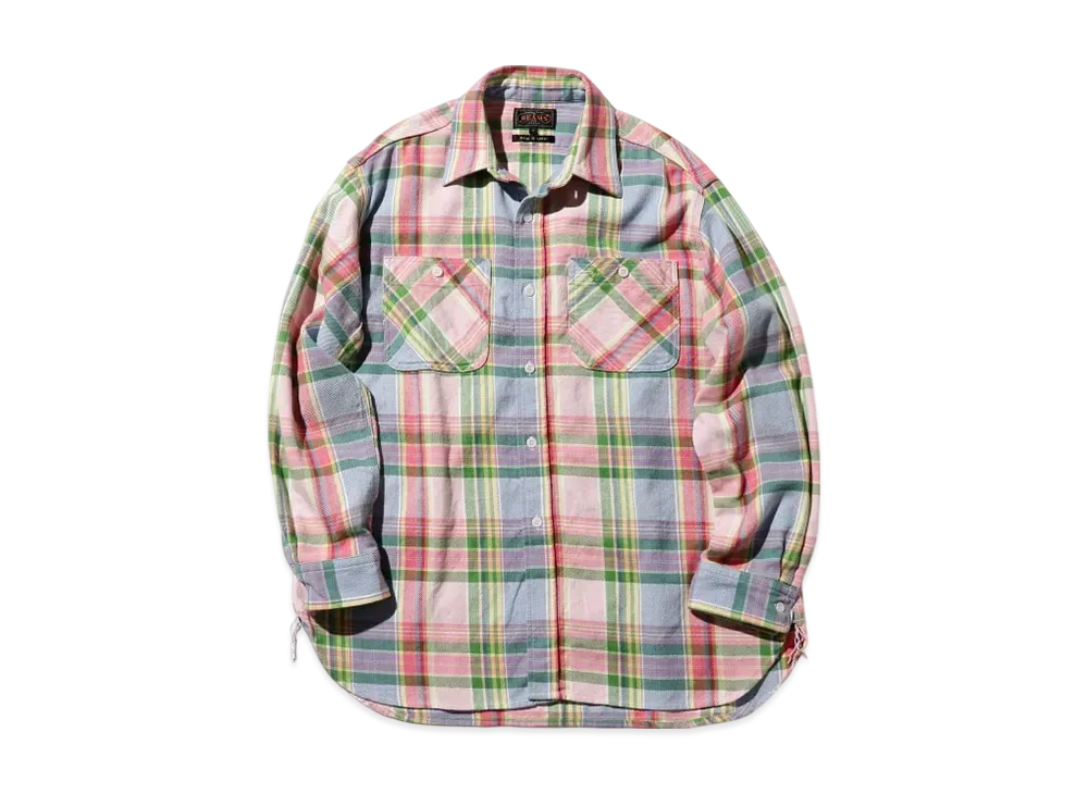 BEAMS Work Indian Heavy Flannel "White"