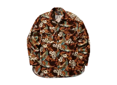 BEAMS Work Classic Fit Corduroy Discharge Print "Brown"