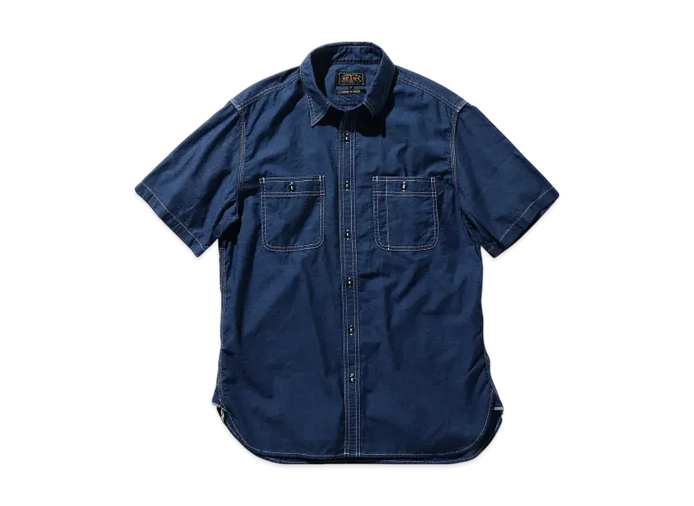 BEAMS Work Puff Vest Reversible Animal Print "Indigo"