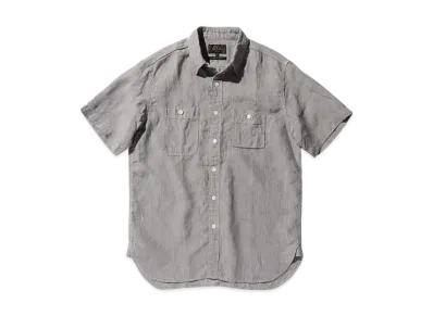 BEAMS Work Short Sleeve Linen "Stripe"