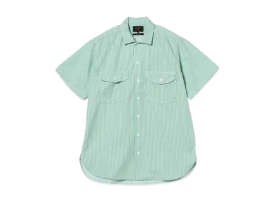 BEAMS Work Short Sleeve Stripe COOLMAX(R) "Green"