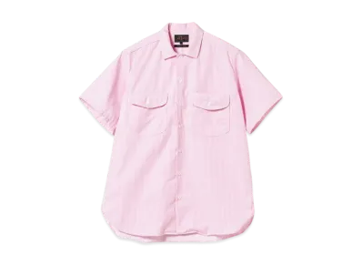 BEAMS Work Short Sleeve Stripe COOLMAX(R) "Pink"
