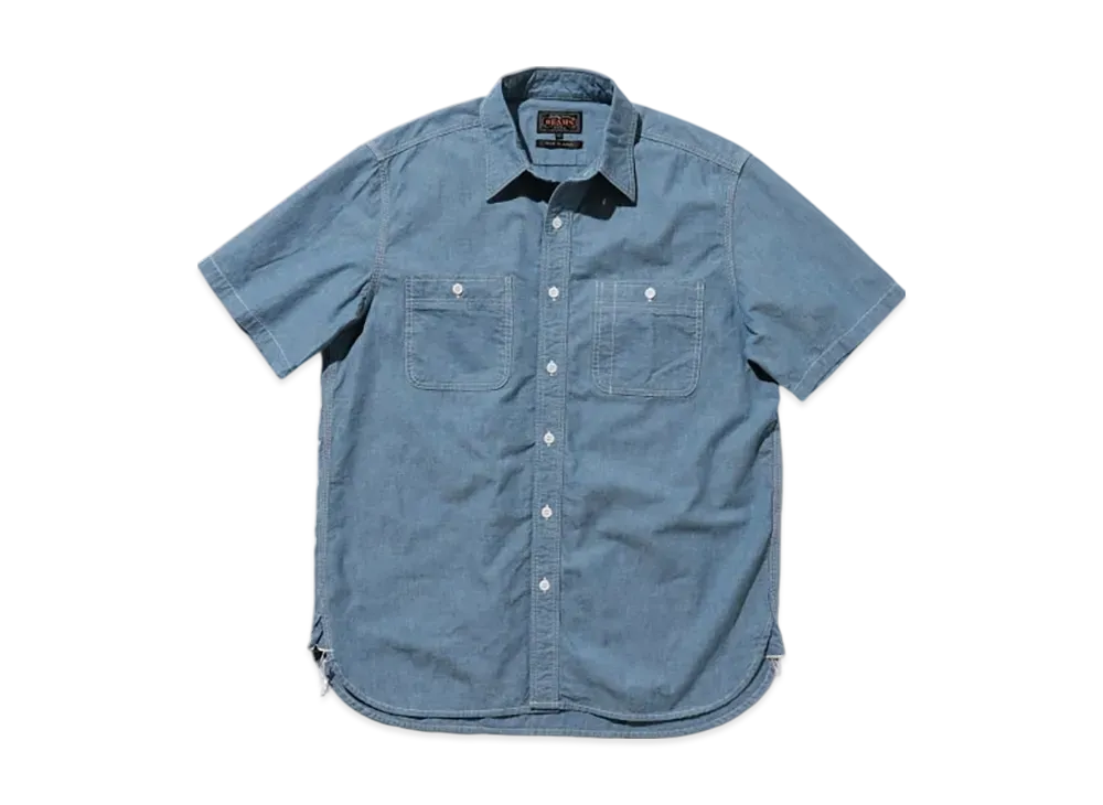 BEAMS Work Short Sleeve Chambray "Sax"